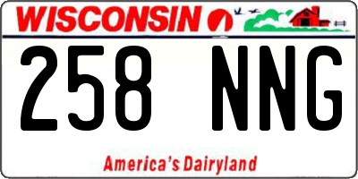 WI license plate 258NNG