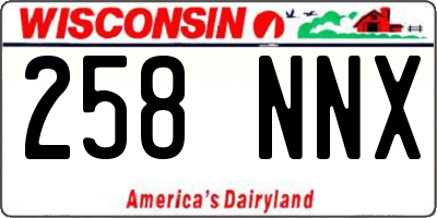 WI license plate 258NNX