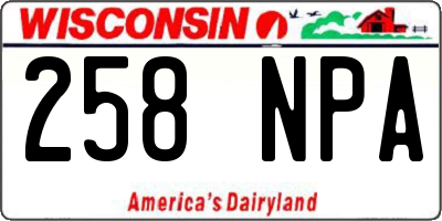 WI license plate 258NPA