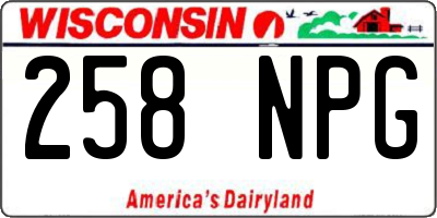 WI license plate 258NPG