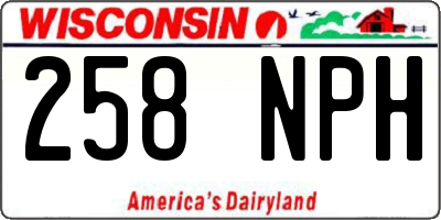 WI license plate 258NPH