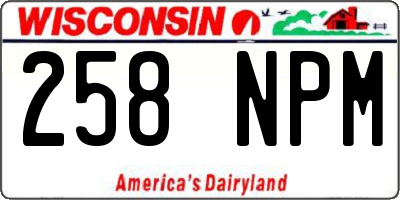 WI license plate 258NPM