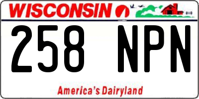 WI license plate 258NPN