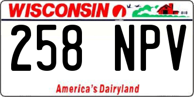 WI license plate 258NPV