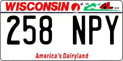 WI license plate 258NPY