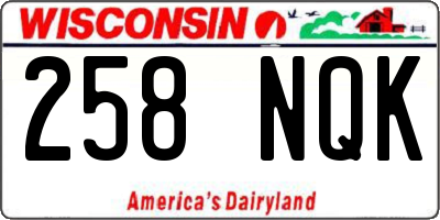 WI license plate 258NQK