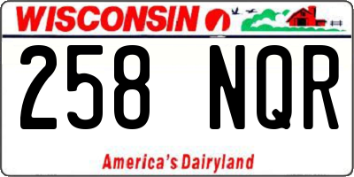 WI license plate 258NQR