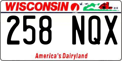 WI license plate 258NQX