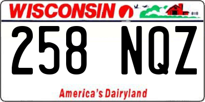 WI license plate 258NQZ