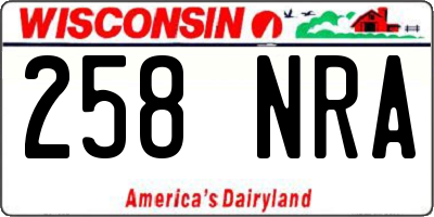 WI license plate 258NRA