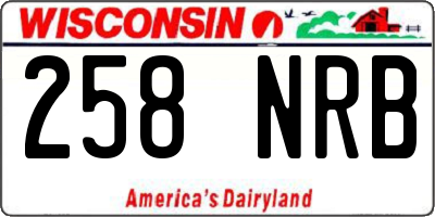 WI license plate 258NRB