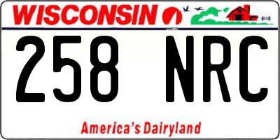 WI license plate 258NRC
