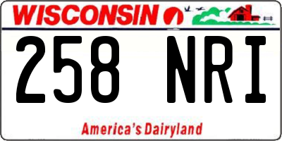WI license plate 258NRI