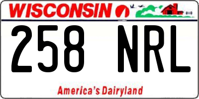 WI license plate 258NRL