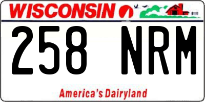 WI license plate 258NRM