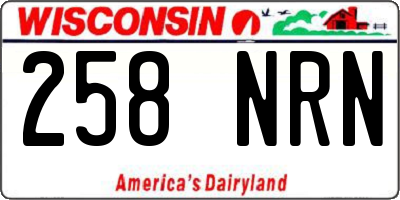 WI license plate 258NRN