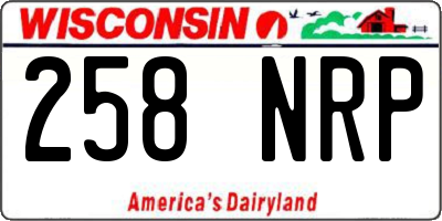 WI license plate 258NRP