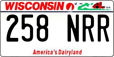 WI license plate 258NRR