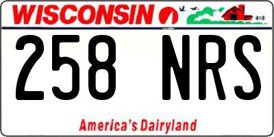 WI license plate 258NRS