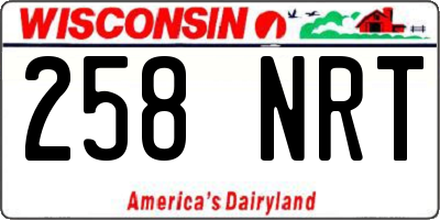 WI license plate 258NRT