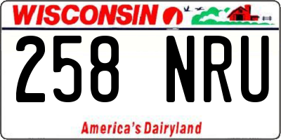 WI license plate 258NRU
