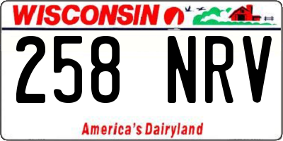 WI license plate 258NRV