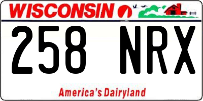 WI license plate 258NRX