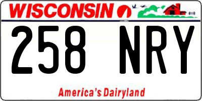 WI license plate 258NRY