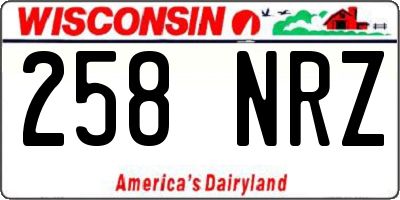 WI license plate 258NRZ