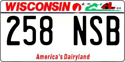 WI license plate 258NSB