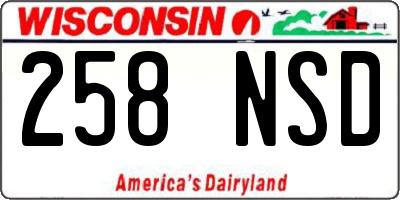 WI license plate 258NSD