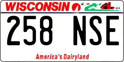 WI license plate 258NSE