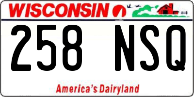 WI license plate 258NSQ