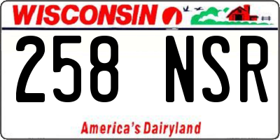 WI license plate 258NSR