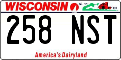 WI license plate 258NST