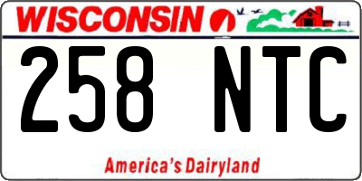 WI license plate 258NTC