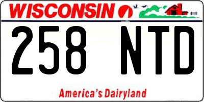 WI license plate 258NTD