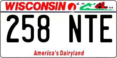WI license plate 258NTE