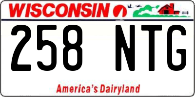 WI license plate 258NTG