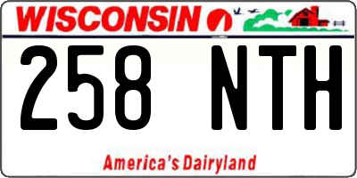WI license plate 258NTH