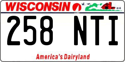 WI license plate 258NTI