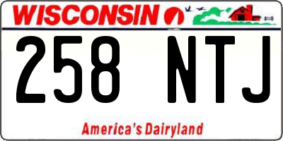 WI license plate 258NTJ