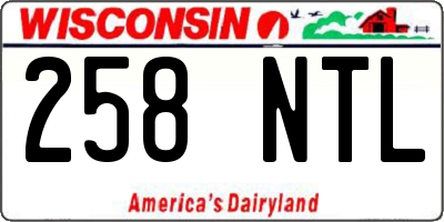 WI license plate 258NTL