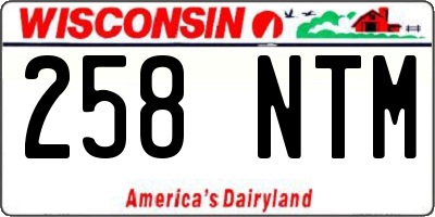 WI license plate 258NTM