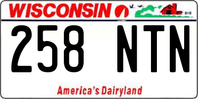 WI license plate 258NTN