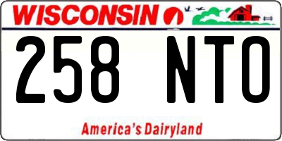 WI license plate 258NTO