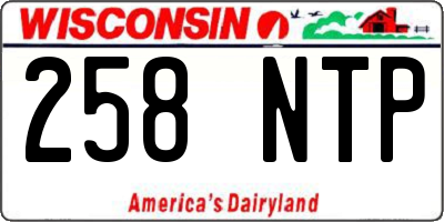 WI license plate 258NTP