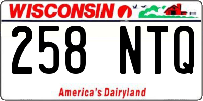WI license plate 258NTQ