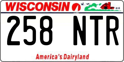 WI license plate 258NTR