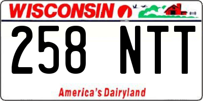 WI license plate 258NTT